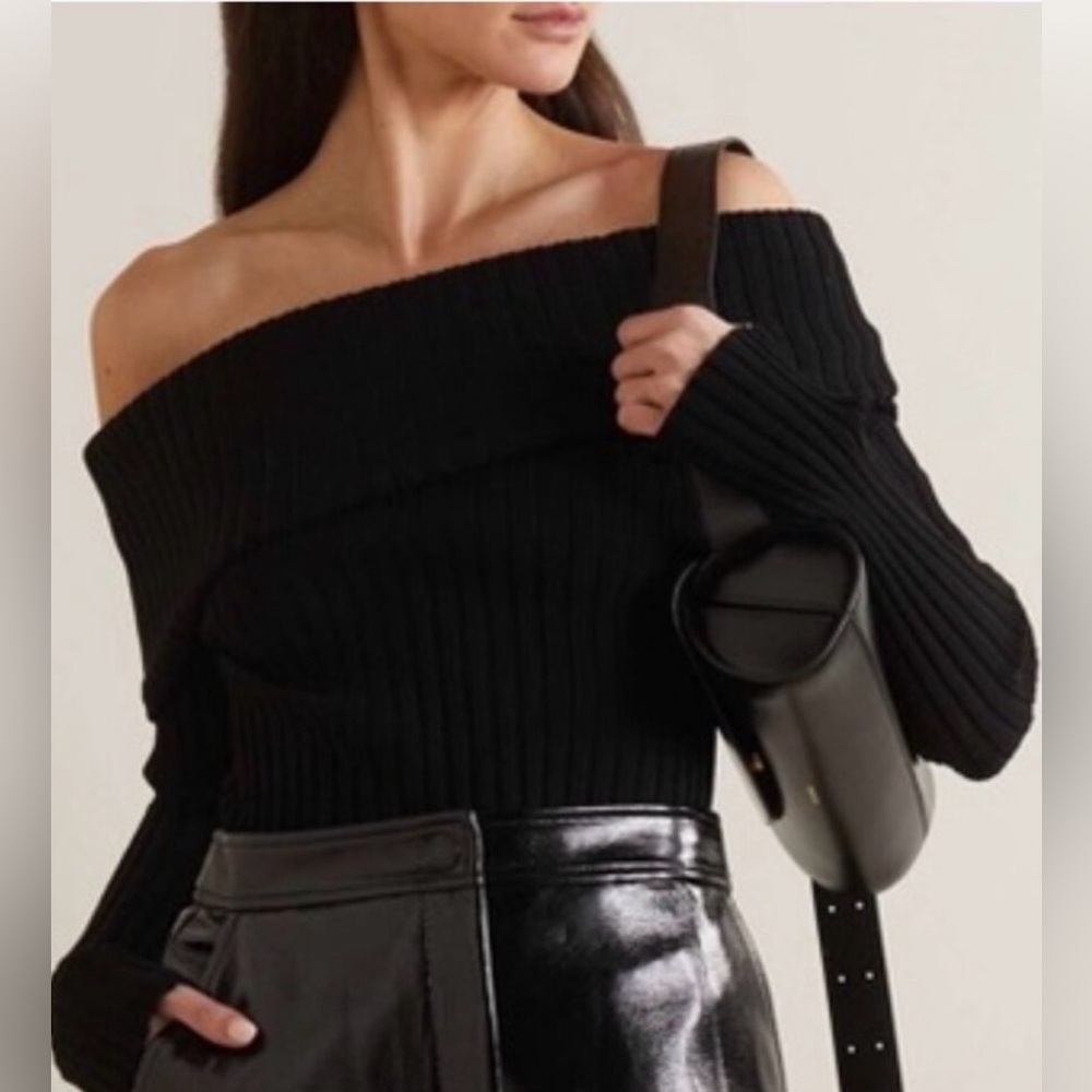Tory Burch black off the shoulder sweater size medium - Picture 2 of 5